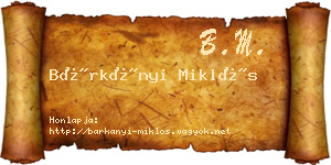 Bárkányi Miklós névjegykártya