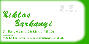 miklos barkanyi business card